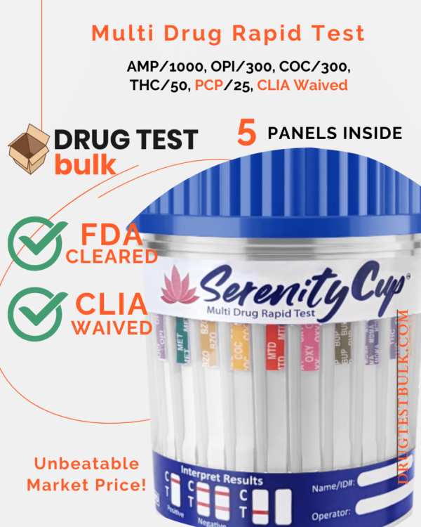5-panel drug test cup